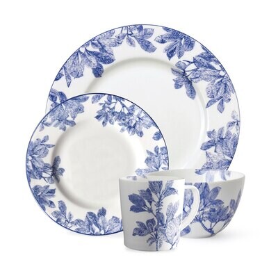 Caskata Arbor Place 4 Piece Place Setting Blue Dinner Plate Salad Plate Cereal Mug PLCE-250, MPN: P…