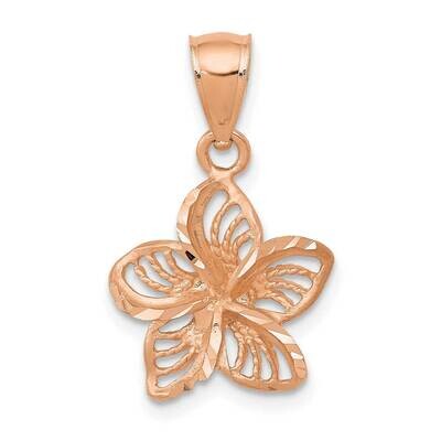 Beaded Polished Plumeria Flower Charm 14k Rose Gold C4825R, MPN: C4825R, 196904087978