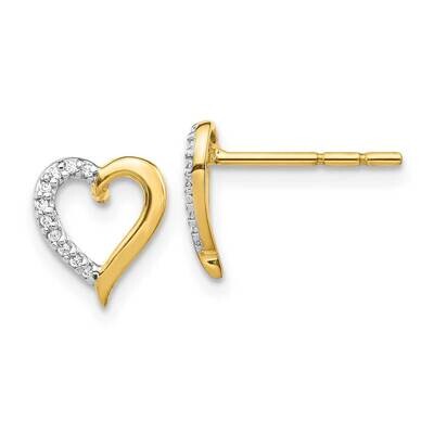 Heart Earrings 14k Gold Diamond EM5521-005-YA, MPN: EM5521-005-YA, 883957664200