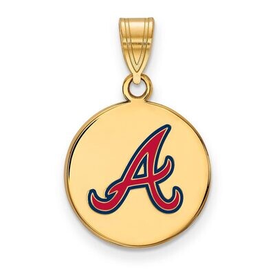 Atlanta Braves Medium Enamel Disc Pendant Gold-plated Silver GP015BRA, MPN: GP015BRA, 886774918143