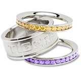 Louisiana State Un Logo Ring Set Size 6 Crystal Stacked LSU335CR-SZ6