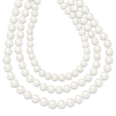 16 Inch 8-9mm White Fresh Water Cultured 3-Strand Pearl Necklace 14k Gold XF552-16, MPN: XF552-16, …