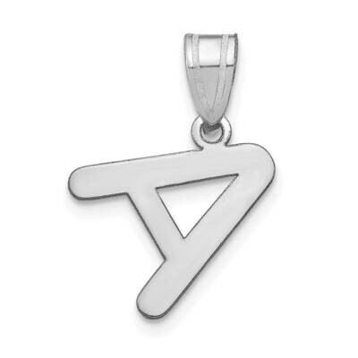 Bubble Letter A Initial Pendant 14k White Gold Polished YC1441WA, MPN: YC1441WA, 196904084786