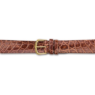 20mm Flat Havana Genuine Crocodile Gold-tone Buckle Watch Band  BA363-20, MPN: BA363-20,
