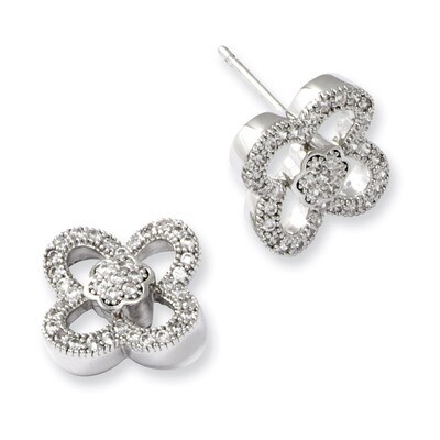 CZ Brilliant Embers Post Earrings Sterling Silver QMP541