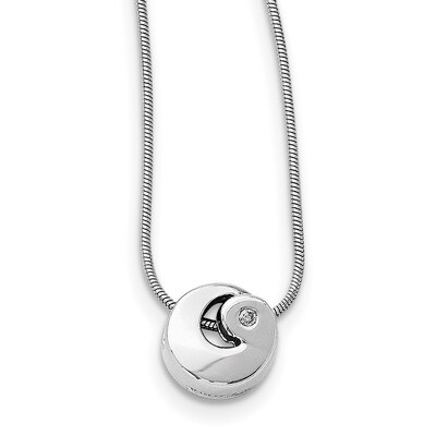 .02Ct. Diamond Necklace Sterling Silver QW190-18, MPN: QW190-18, 883957504469