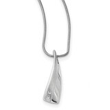 Satin &amp; Polished .01Ct. Diamond Necklace Sterling Silver QW177-18, MPN: QW177-18, 883957504216