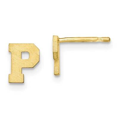 Initial Letter P Post Earrings 10k Gold Brushed 10XNE45Y/P, MPN: 10XNE45Y/P,
