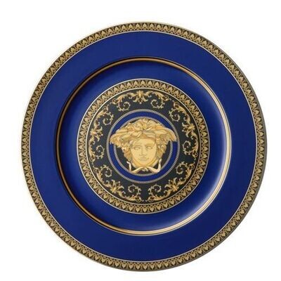 Versace Medusa Blue Service Plate 12 inch Blue Band, MPN: 19325-409620-10230, 790955216945