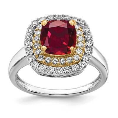 Created Ruby Ring 14k Two-tone Gold Lab Grown Diamond RM7501-CRU-055-WYLG, MPN: RM7501-CRU-055-WYLG…