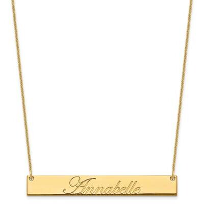 Polished Edwardian Script Bar Necklace 14k Gold Large XNA1224Y, MPN: XNA1224Y,