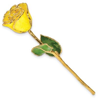 Lacquer Dipped Gold Trim with Gold Glitter On Yellow Rose GM23897, MPN: GM23897, 812465024282