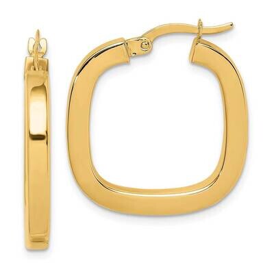 Square Tube Hollow Hoop Earrings 14k Gold TF1481, MPN: TF1481, 883957960722