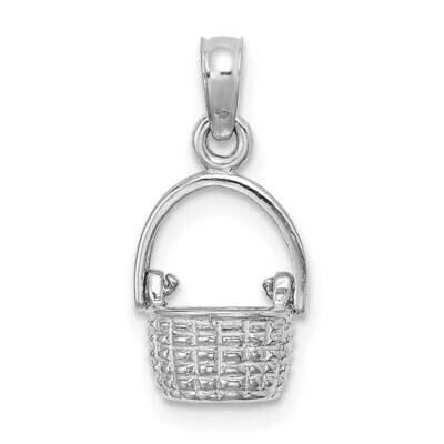 Moveable Handle Basket Charm 14k White Gold 3-D K7990W, MPN: K7990W, 63721814325