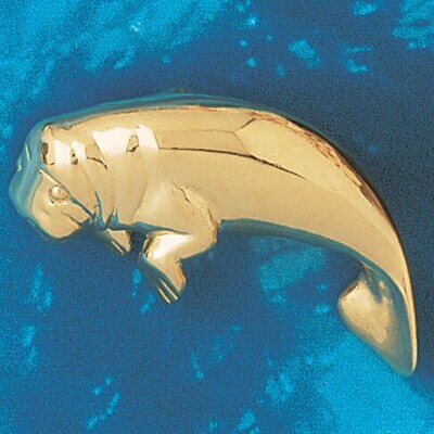 Dazzlers Jewelry Manatees Sea Cow Pendant Necklace Charm Bracelet in Yellow, White or Rose Gold 892…