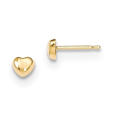 Heart Post Earrings 14k Gold Polished YE1739, MPN: YE1739, 191101359729