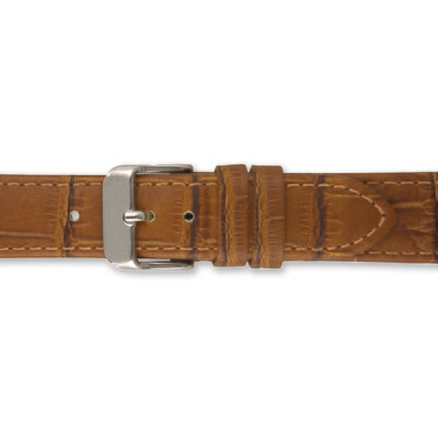 28mm Light Brown Matte Gator Grain Calfskin Leather Watch Band  BA313-28, MPN: BA313-28,
