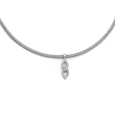 Leslie&#39;s CZ with 2 inch Extender Necklace 17 Inch Sterling Silver HB-QLF715-17, MPN: QLF715-17, 196…