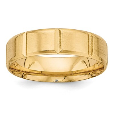 Yellow Gold Heavy Comfort Fit Fancy Band 14k Gold YB113, MPN: YB113, 886774521961