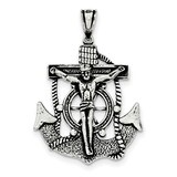 INRI Crucifix Pendant Sterling Silver Antiqued QC8361, MPN: QC8361, 191101359958