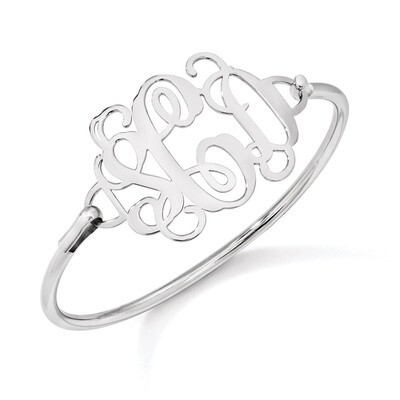 Monogram Bangle Bracelet Sterling Silver High Polished XNA505SS, MPN: XNA505SS, 886774271040