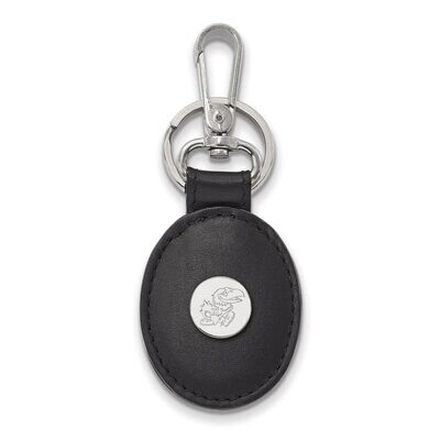 University of Kansas Black Leather Oval Key Chain Sterling Silver SS072UKS-K1, MPN: SS072UKS-K1, 88…