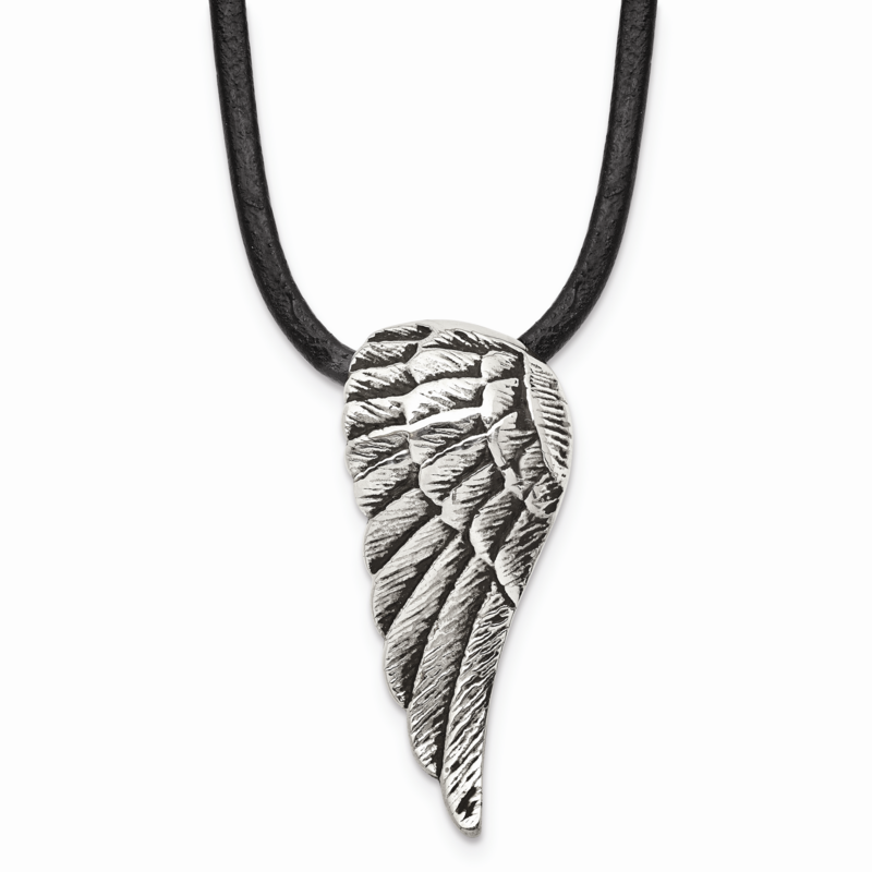 Antiqued Wing Necklace Stainless Steel Polished SRN1712-20 by Chisel, MPN: SRN1712-20, 886774578507