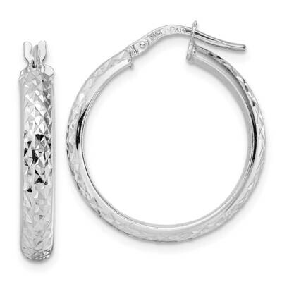 Diamond Cut Hoop Earrings 14k White Gold TC1028, MPN: TC1028, 883957982731