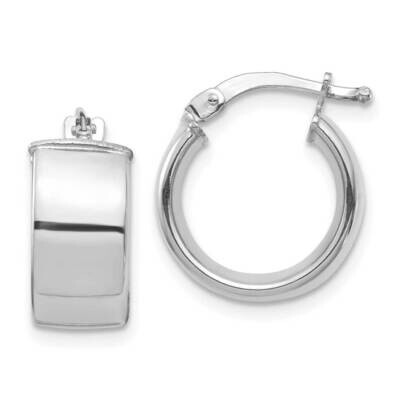 7mm Hoop Earrings 14k White Gold High Polished TF1411W, MPN: TF1411W, 191101987328