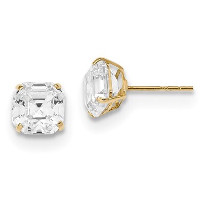 7x7 Asscher Cut CZ Diamond Studs Post Earrings 14k Gold Polished XE3168CZ Diamond, MPN: XE3168CZ, 7…