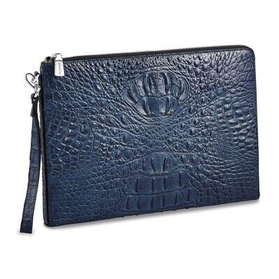Leather Croc Texture Navy Portfolio Top Grain JLL110-N, MPN: JLL110-N, 191101084133