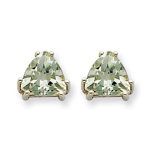 7mm Trillion Green Quartz Earrings 14k White Gold XE95WAG, MPN: XE95WAG, 883957110141