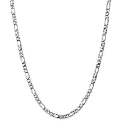 5.75mm Semi-Solid Figaro Chain 22 Inch 14k White Gold BC92-22, MPN: BC92-22, 883957170961