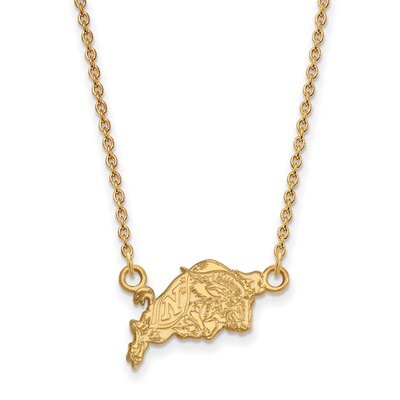 Navy Small Pendant with Necklace 14k Yellow Gold 4Y027USN-18, MPN: 4Y027USN-18, 886774878454