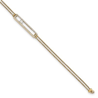 7 Inch Diamond 2-Strand Bracelet 14k Gold Polished Y12767AA, MPN: Y12767AA,