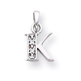 Polished .01ct Diamond Initial K Charm 14k White Gold YC251K, MPN: YC251K, 883957323695