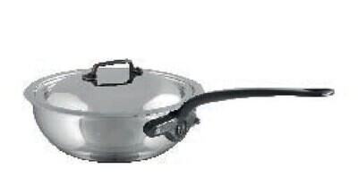 Mauviel M&#39;Cook Curved Splayed Saute Pawith Lid 24cm 561225