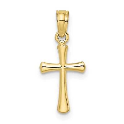 Beveled Cross with Round Tips Charm 10k Gold Polished 10K8539, MPN: 10K8539,