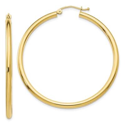 2.5mm Lightweight Tube Hoop Earrings 10k Gold Polished 10T926L, MPN: 10T926L, 191101566097