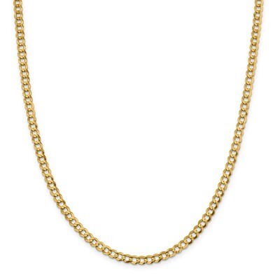 18 Inch 4.7mm Solid Polished Light Flat Cuban Chain 14k Gold LCB120-18, MPN: LCB120-18, 883957113593