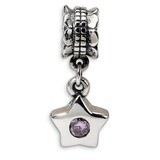 Pink Synthetic Diamond Star Dangle Bead - Sterling Silver QRS544, MPN: QRS544, 883957724553