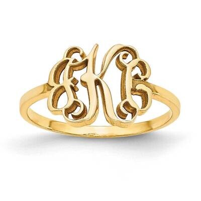 Monogram Ring 10k Gold Laser Polished 10XNR71Y, MPN: 10XNR71Y, 886774566191
