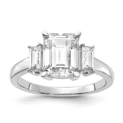 3ct. Three Stone G H I True Light Moissanite Engagement Ring 14k White Gold RM4449E-300-WMT, MPN: R…