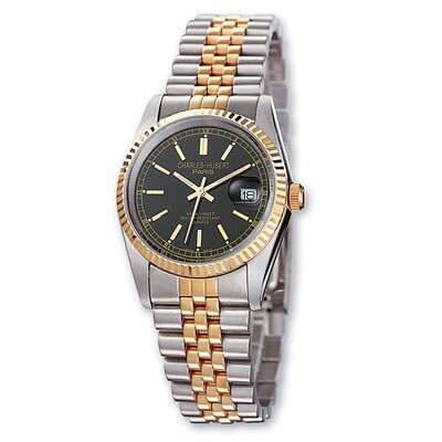 Charles Hubert IP-plated Two-tone Black Dial Watch Men&#39;s XWA1817, MPN: XWA1817, 811233012612