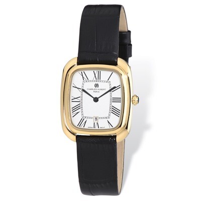 Charles Hubert IP-plated Square Face Leather Band Watch Ladies XWA4845, MPN: XWA4845, 848870007084