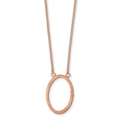 Leslie&#39;s Oval with 2 inch Extender Necklace 18 Inch Sterling Silver Rose-tone HB-QLF924-18, MPN: QL…