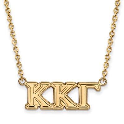 Kappa Kappa Gamma Medium Pendant with 18 Inch Chain Gold-plated Silver GP007KKG-18, MPN: GP007KKG-1…