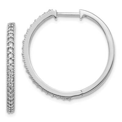 SI1/SI2 G H I Milgrain Hoop Earrings 14k White Gold Lab Grown Diamond EM4276-060-WLG, MPN: EM4276-0…
