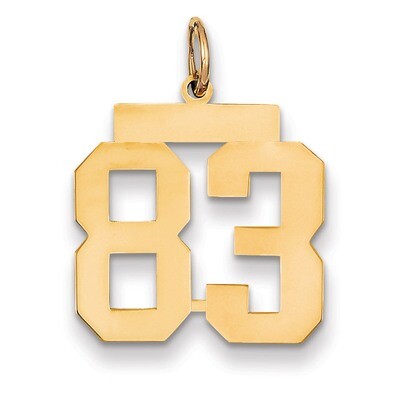 Number 83 Charm 14k Gold Medium Polished LM83, MPN: LM83, 883957138145
