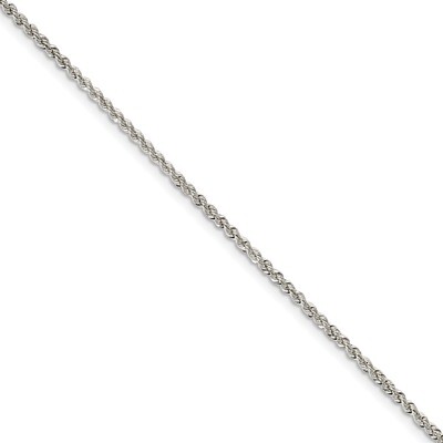 8 Inch 2.3mm Solid Rope Chain Sterling Silver QDR040-8, MPN: QDR040-8, 883957346922